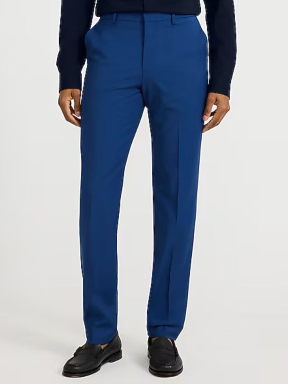 Express Slim Blue Wool Blend Washable Modern Tech Suit Pant Sz 34 32